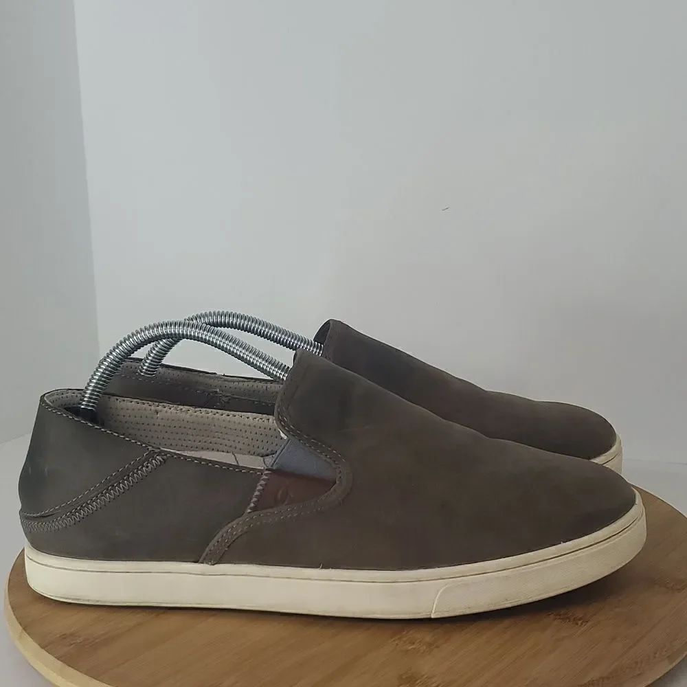 OluKai Kahu 'ILI Drop Heel Leather Men's Slip-On Shoes Size 9